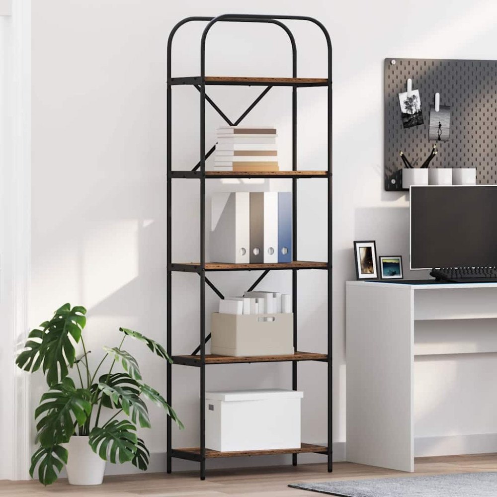 vidaXL Hyllsystem Gammalt trä 60 x 30 x 183 cm Konstruerat trä