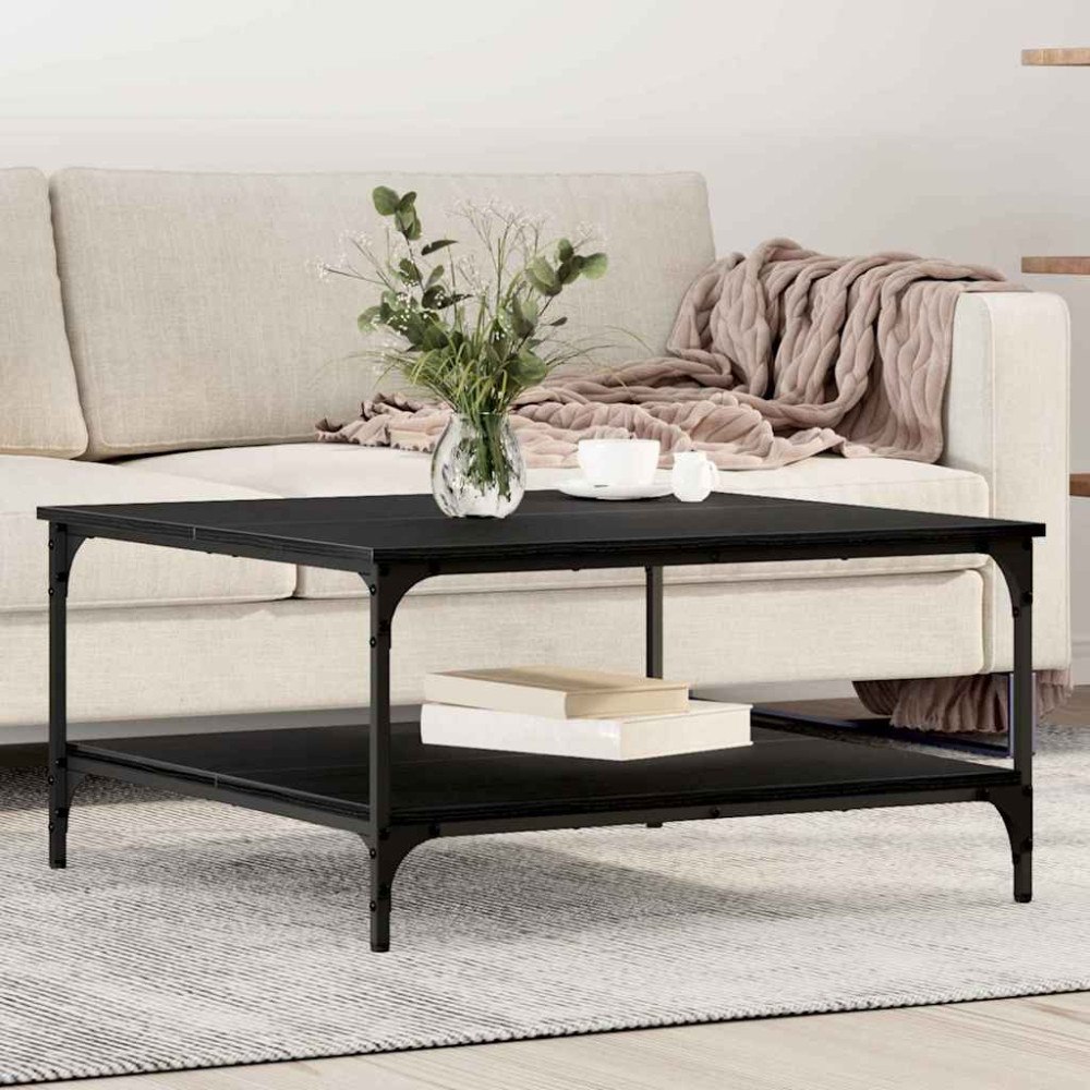 vidaXL Kaffeebord Svart ek 80 x 80 x 40 cm Konstruerat trä