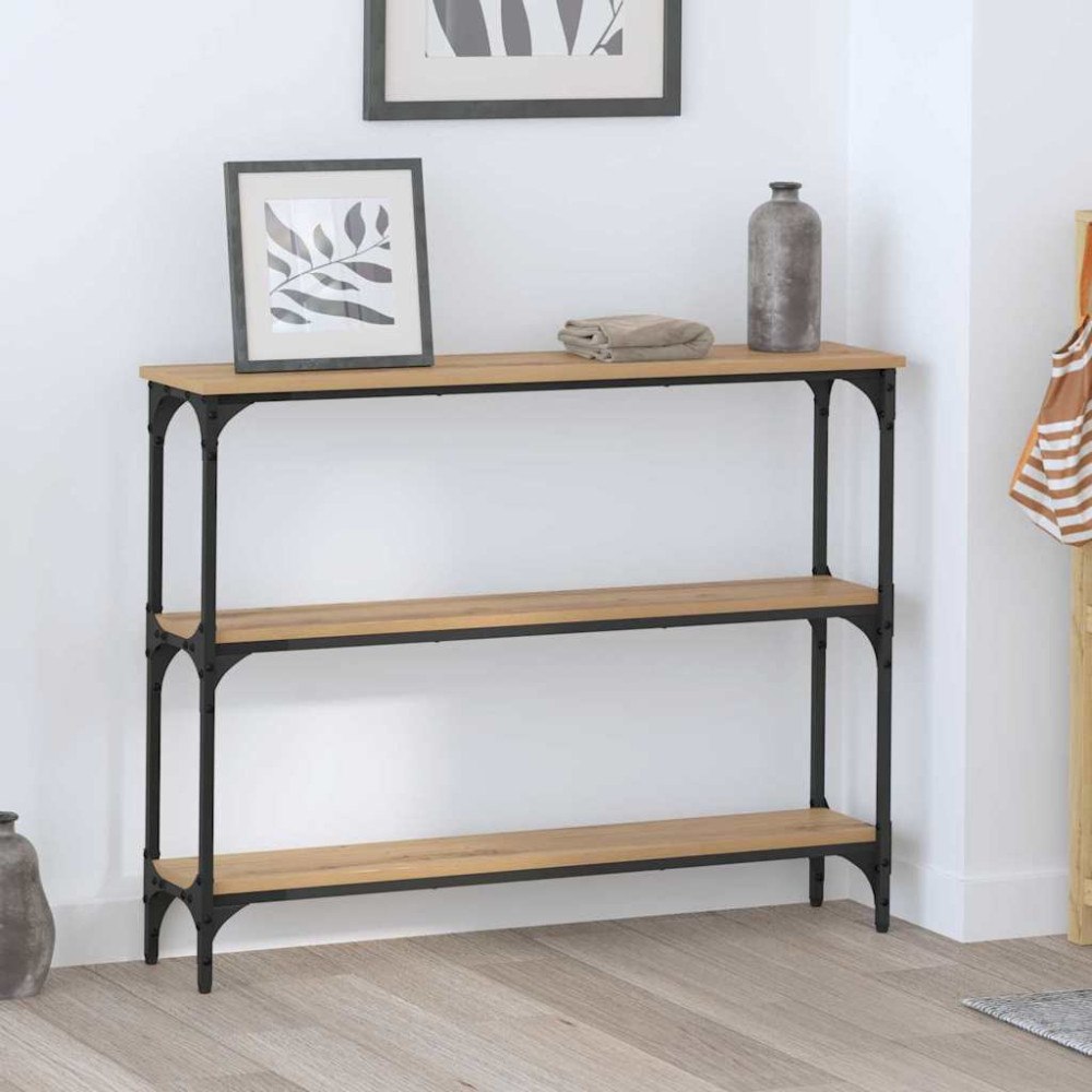 vidaXL Konsolbord artisan ek 100 x 22.5 x 75 cm Konstruerat trä