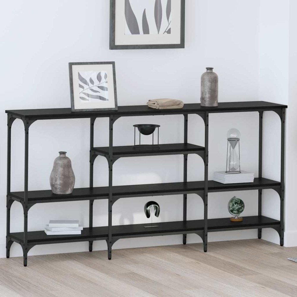 vidaXL Konsolbord med hylla Svart ek 160 x 29 x 80 cm Konstruerat trä