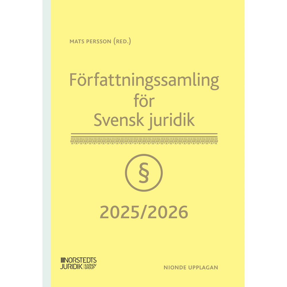 Mats Persson Författningssamling för Svensk juridik : 2025/2026 (häftad)