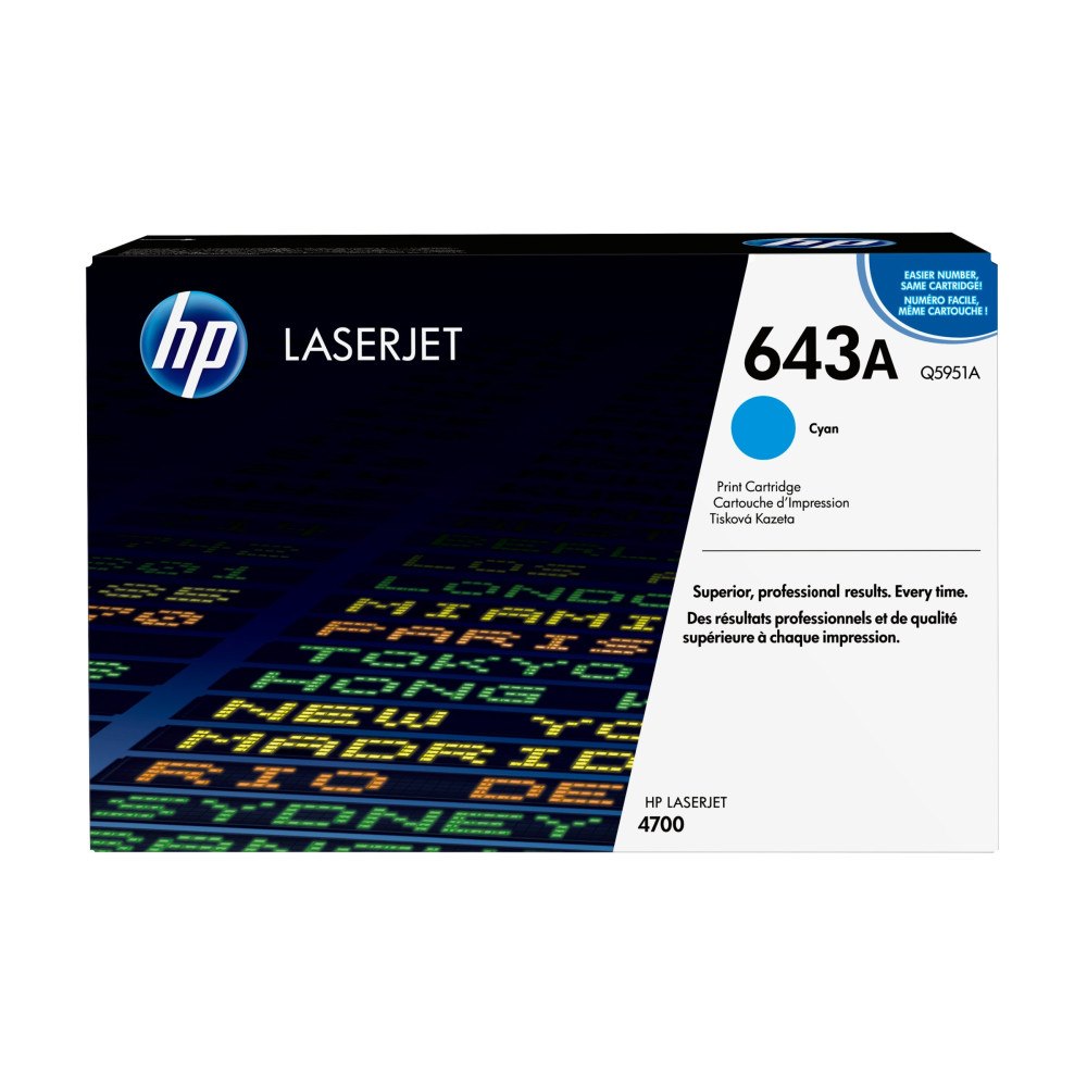 Hewlett-Packard HP 643A - cyan - original - LaserJet - tonerkassett (Q5951A)