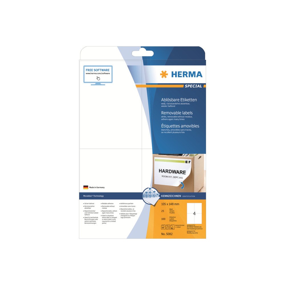 HERMA HERMA Special - etiketter - matt - 100 etikett (er) - A6