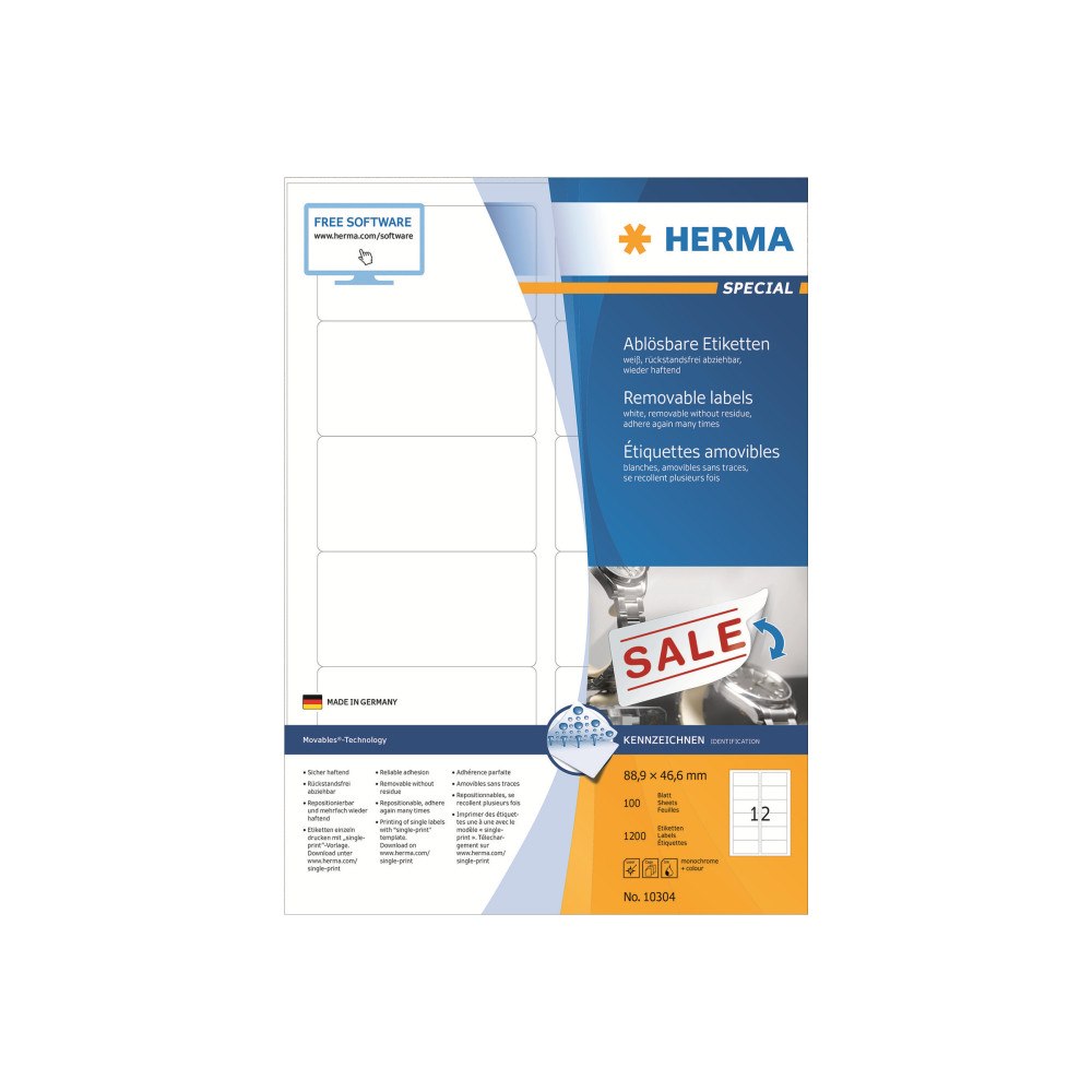 HERMA HERMA Special - etiketter - matt - 1200 etikett (er) - 88.9 x 46.6 mm