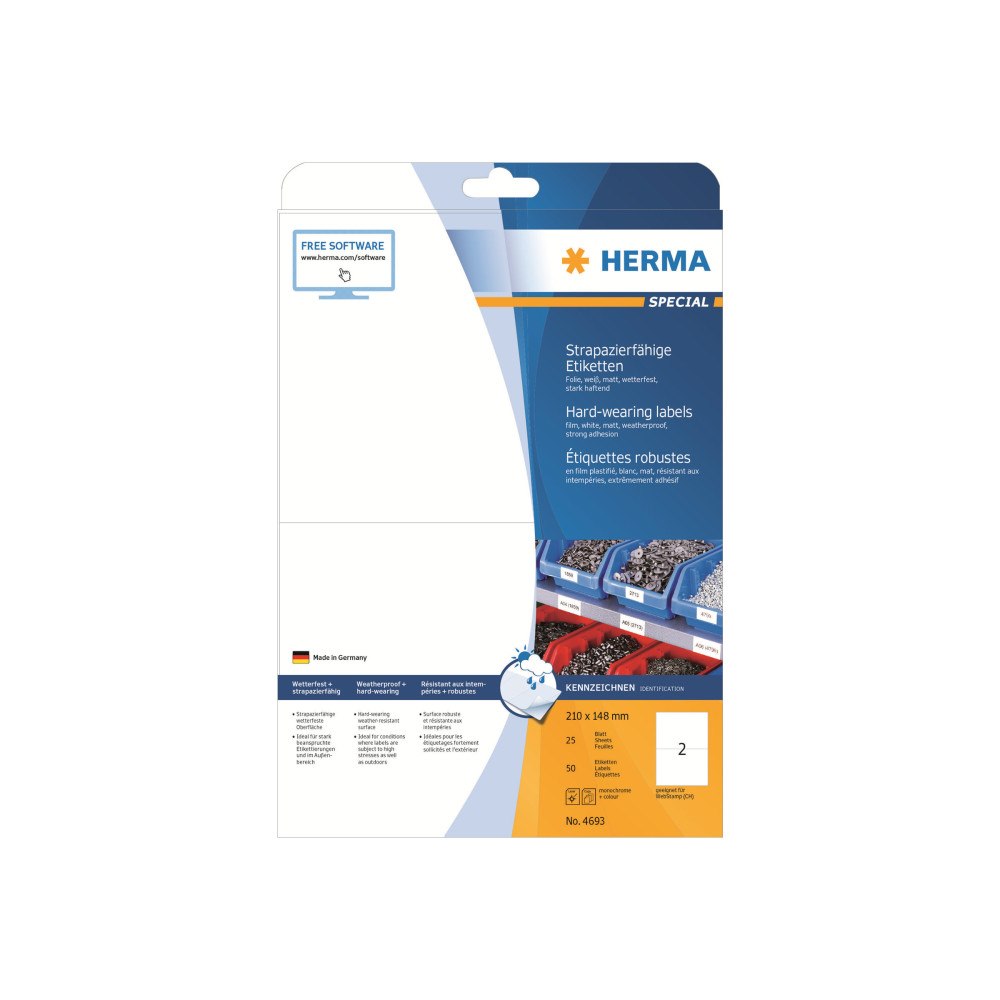 HERMA HERMA Special - filmetiketter - matt - 50 etikett (er) - 210 x 148 mm