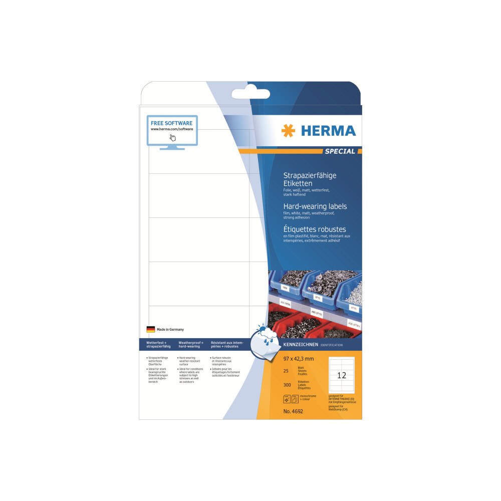 HERMA HERMA Special - filmetiketter - matt - 300 etikett (er) - 97 x 42.3 mm