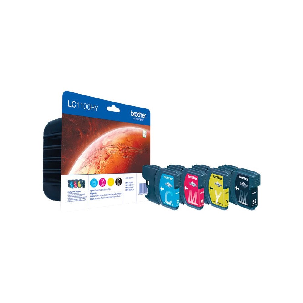 Brother Brother LC1100HY - 4-pack - Lång livslängd - svart, gul, cyan, magenta - original - bläckpatron