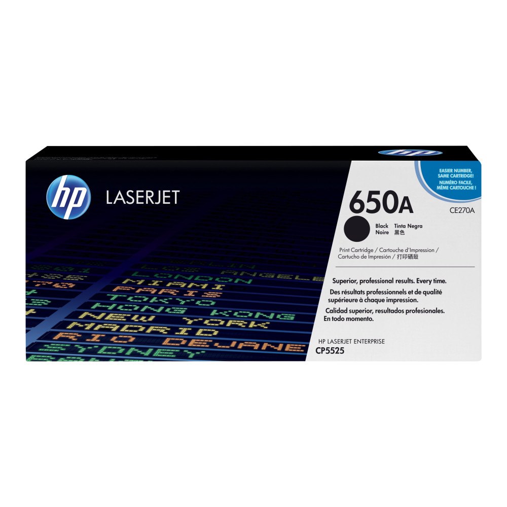 Hewlett-Packard HP 650A - svart - original - LaserJet - tonerkassett (CE270A)