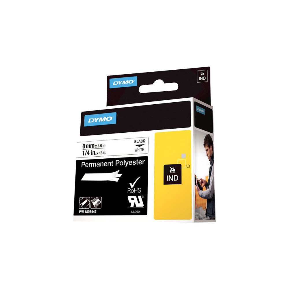 Newell Rubbermaid DYMO Rhino Permanent Polyester - tejp - 1 kassett(er) - Rulle (0,6 cm x 5,5 m)