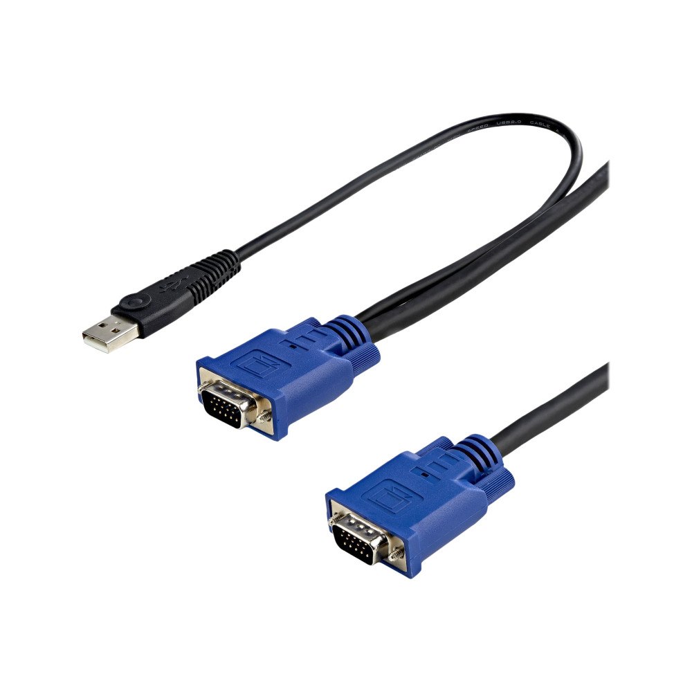 StarTech.com StarTech.com 10 ft Ultra Thin USB VGA 2-in-1 KVM Cable - VGA KVM Cable - USB KVM Cable - KVM Switch Cable (SVECONUS10) -...