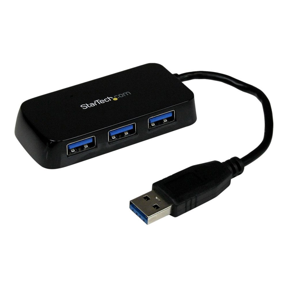 StarTech.com StarTech.com Bärbar SuperSpeed mini USB 3.0-hubb med 4 portar - Svart - hubb - 4 portar