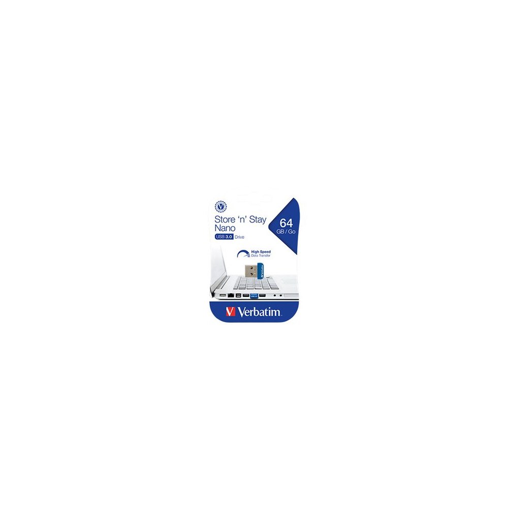 VERBATIM Verbatim Store 'n' Stay NANO - USB flash-enhet - 64 GB