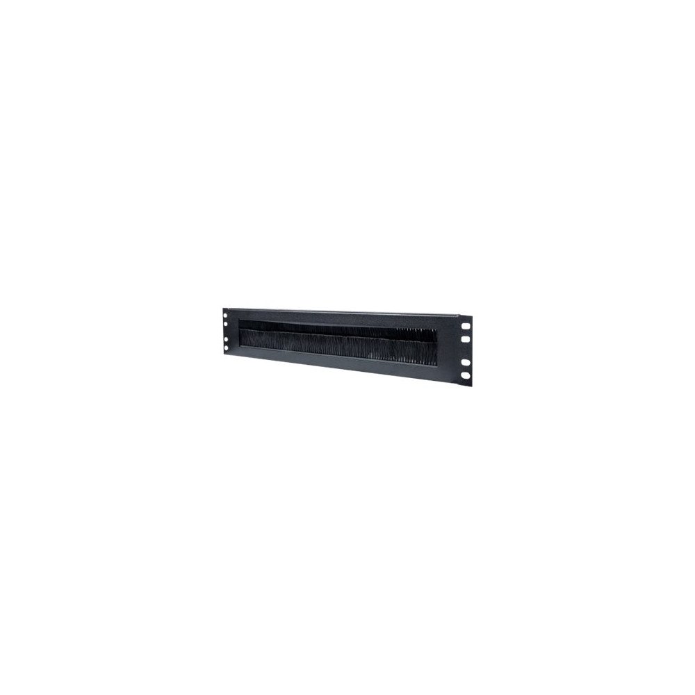 intellinet Intellinet 19" Cable Entry Panel, 2U, with Brush Insert, Black - kabelingångspanel med borste, för rack - 2U