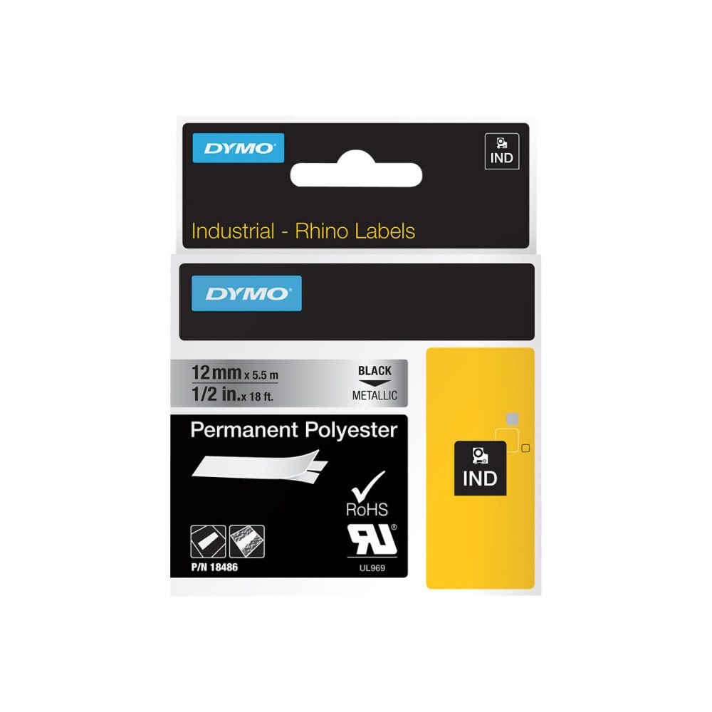 Newell Rubbermaid DYMO - permanent tejp - 1 kassett(er) - Rulle (1,2 cm x 5,5 m)