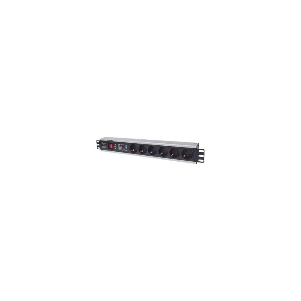 intellinet Intellinet 19" 1.5U Rackmount 6-Way Power Strip - German Type", With On/Off Switch and Surge Protection, 3m Power Cord -...