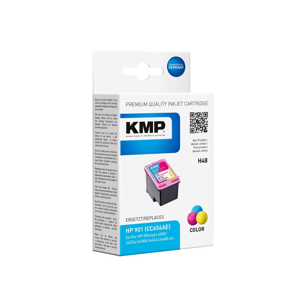 KMP KMP H48 - färg (cyan, magenta, gul) - kompatibel - bläckpatron (alternativ för: HP 901, HP CC656AE)