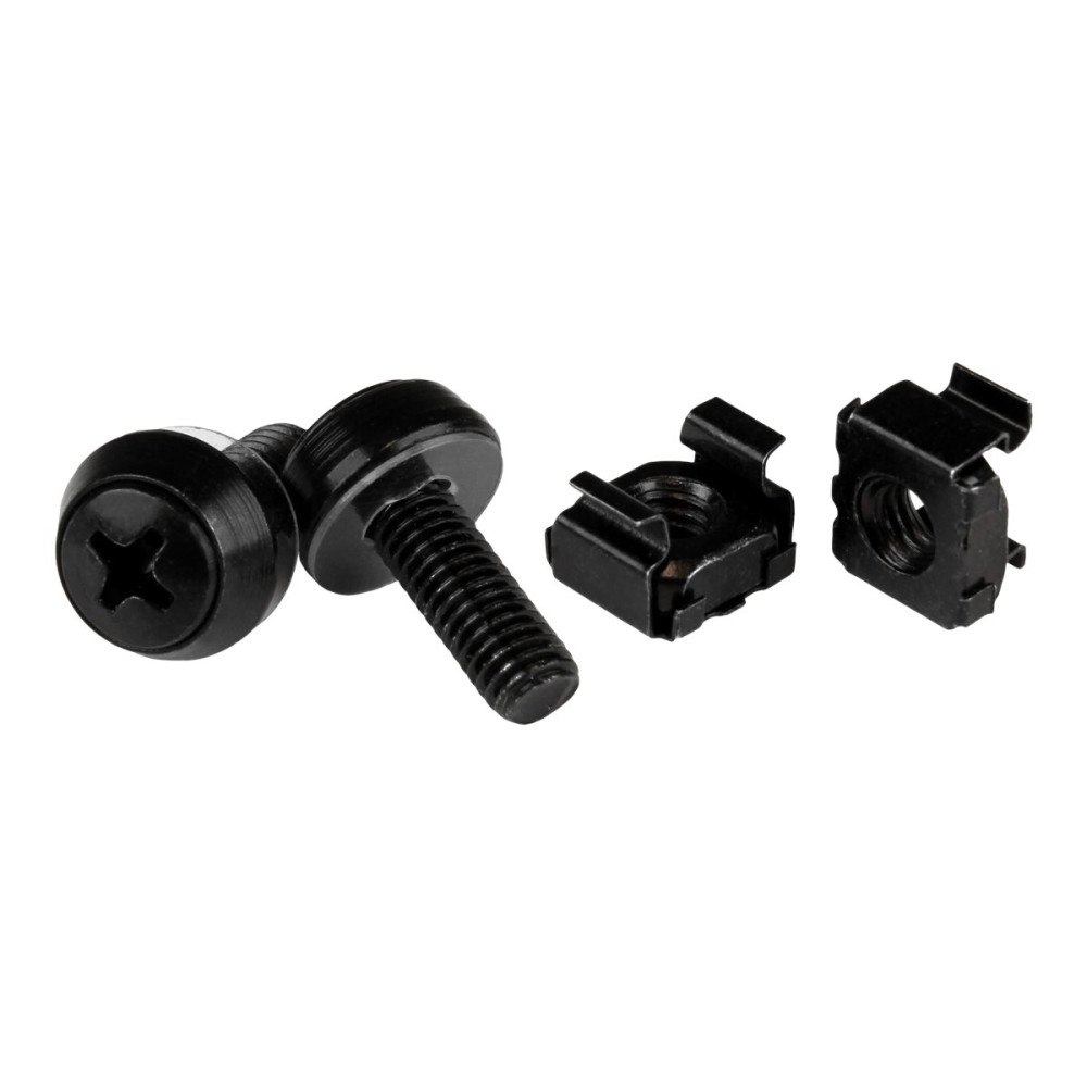 StarTech.com StarTech.com M6x12 mm - skruvar och korgmuttrar - 50-pack, svart - skruvar och muttrar för rack
