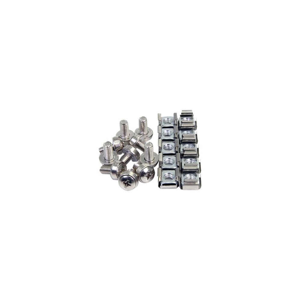 StarTech.com StarTech.com 100-pack M6-monteringsskruvar och korgmuttrar för serverskåp - skruvar och muttrar för rack