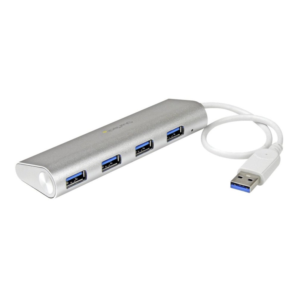 StarTech.com StarTech.com Bärbar USB 3.0-hubb med 4 portar och inbyggd kabel - hubb - 4 portar