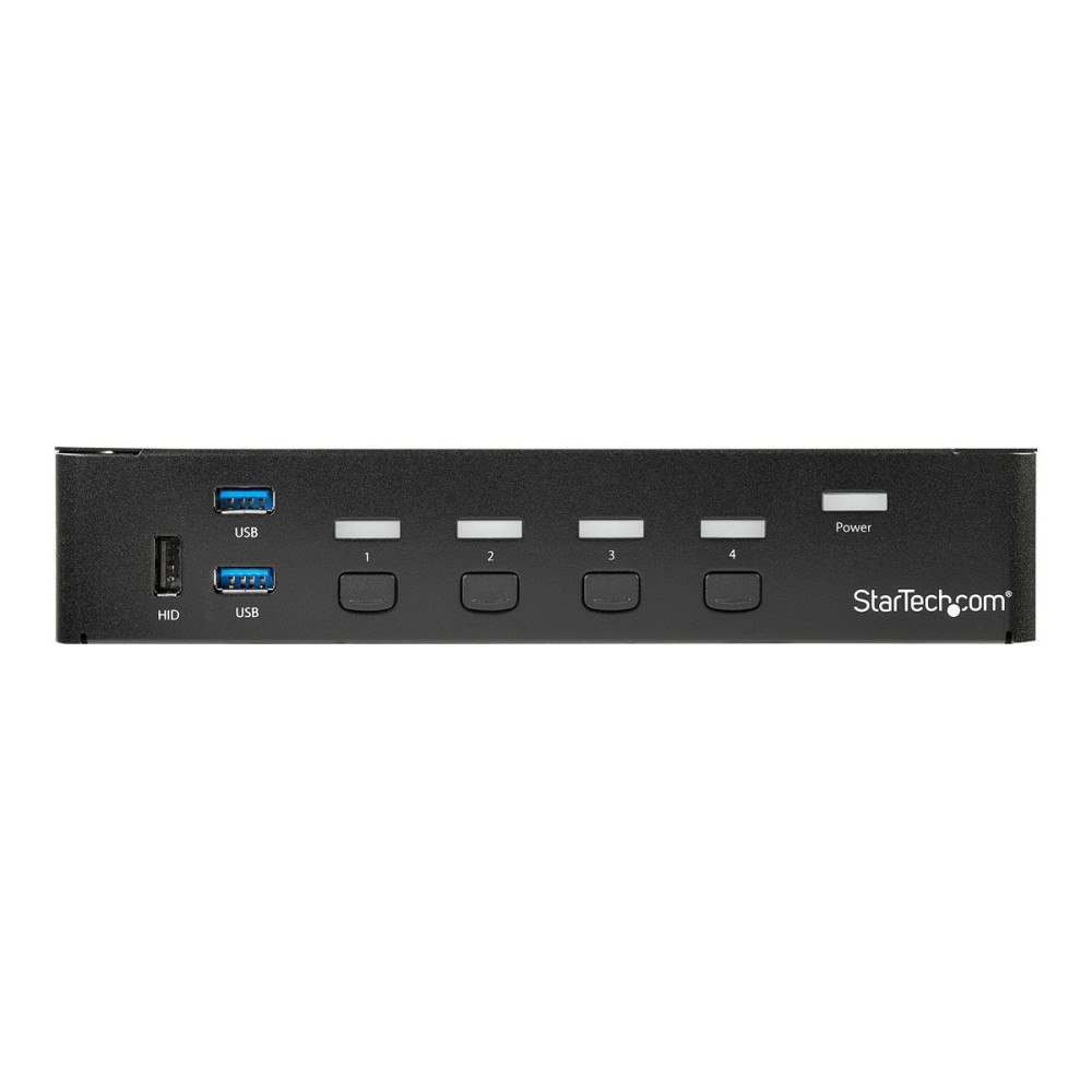 StarTech.com Startech DisplayPort KVM-switch med 4 portar - USB 3.0 - 4K 30 Hz - omkopplare för tangentbord/video/mus/USB - 4 portar...