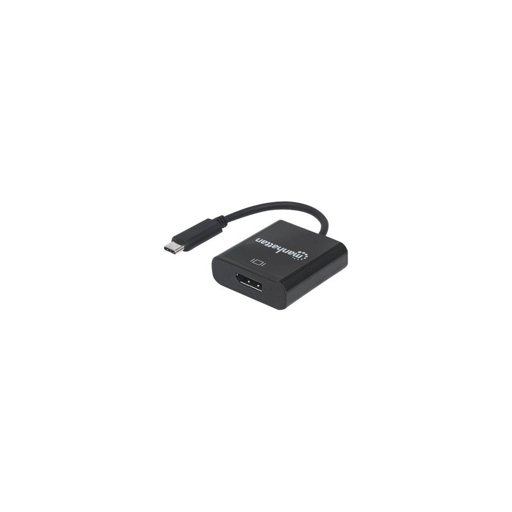 Manhattan Manhattan USB-C to DisplayPort 1.2 Cable (Clearance Pricing), 4K@30Hz, 21cm, Male to Female, Black, Lifetime Warranty, B...