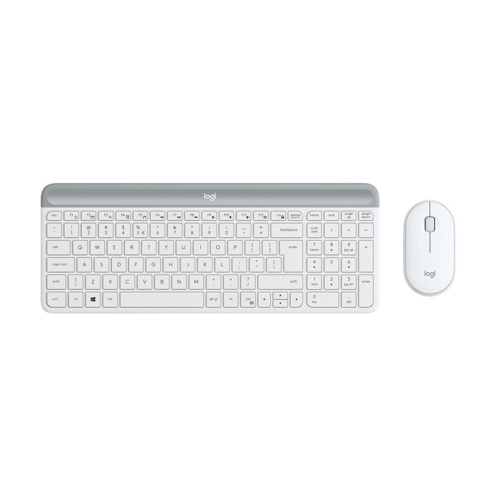 Logitech Logitech Slim Wireless Combo MK470 - sats med tangentbord och mus - USA, internationellt - offwhite Inmatningsenhet