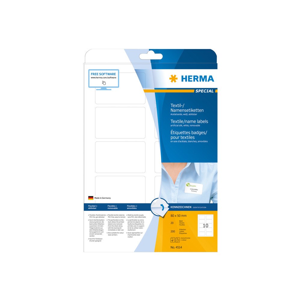 HERMA HERMA Special Name/textile - etiketter - 200 etikett (er) - 50 x 80 mm