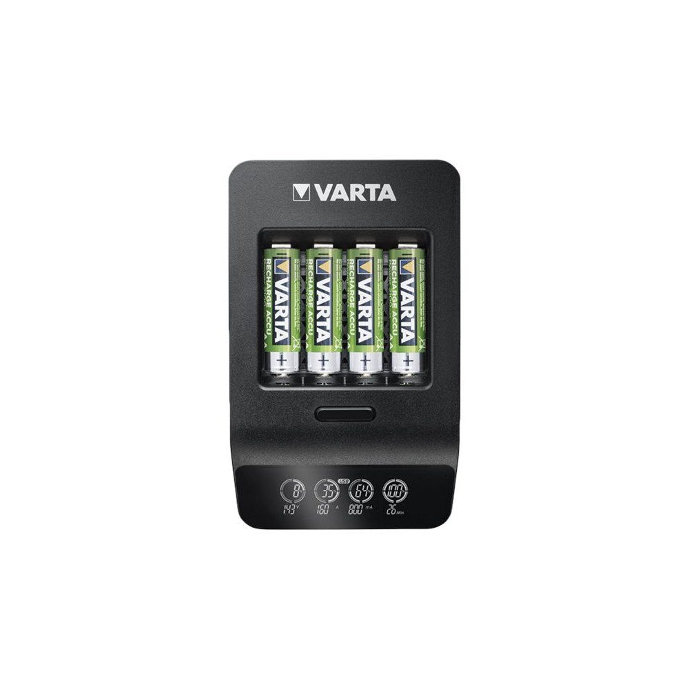 Varta Varta LCD SMART CHARGER+ batteriladdare - + växelströmsadapter - 4 x AA-typ - NiMH - USB