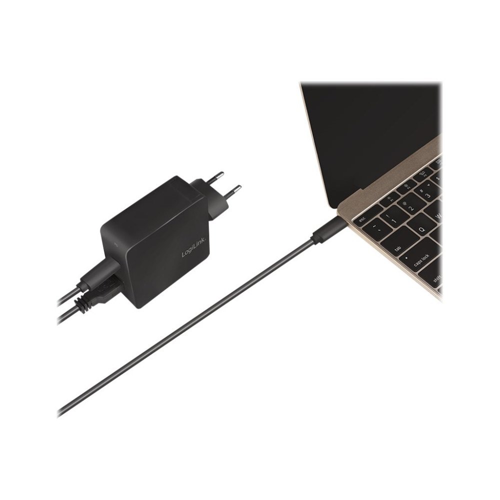 2direct LogiLink USB-C 2-Port Wall Charger strömadapter - USB, 24 pin USB-C - 65 Watt