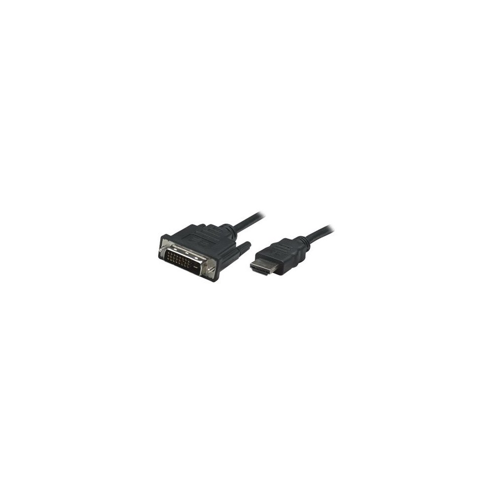 Manhattan Manhattan HDMI to DVI-D 24+1 Cable, 1m, Male to Male, Black, Dual Link, Compatible with DVD-D, Lifetime Warranty, Polyba...