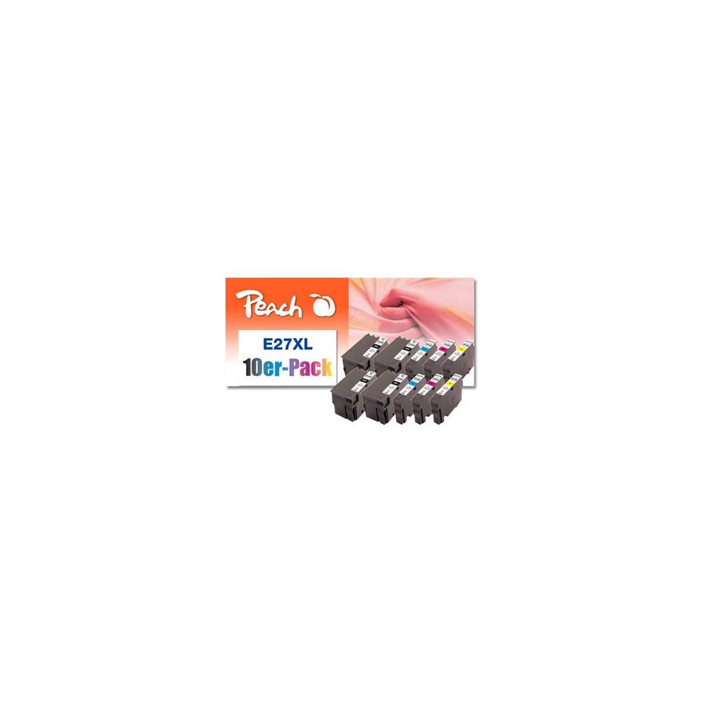 Peach Peach Combi-Pack E27XL - 10-pack - svart, gul, cyan, magenta - kompatibel - återanvänd - bläckpatron (alternativ för: Ep...