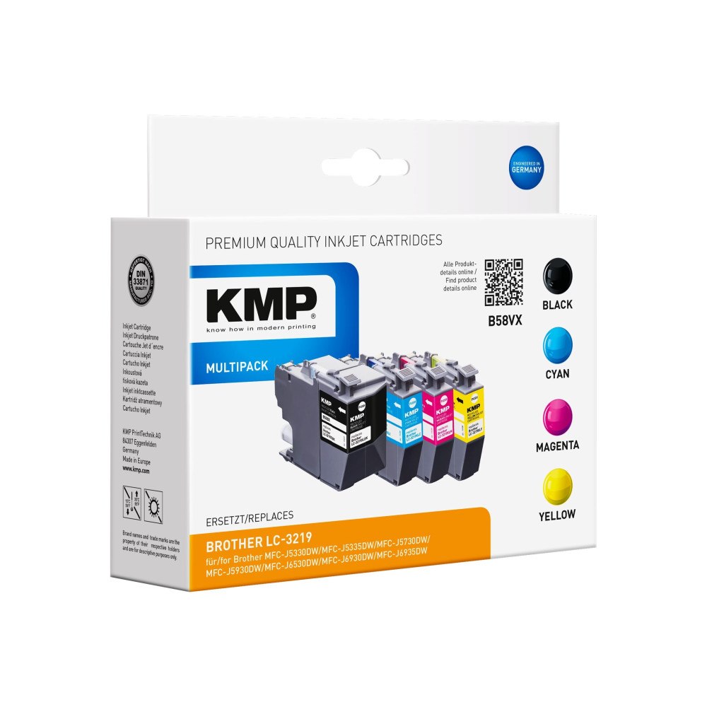 KMP KMP MULTIPACK B58VX - 4-pack - Lång livslängd - svart, gul, cyan, magenta - kompatibel - bläckpatron (alternativ för: Br...
