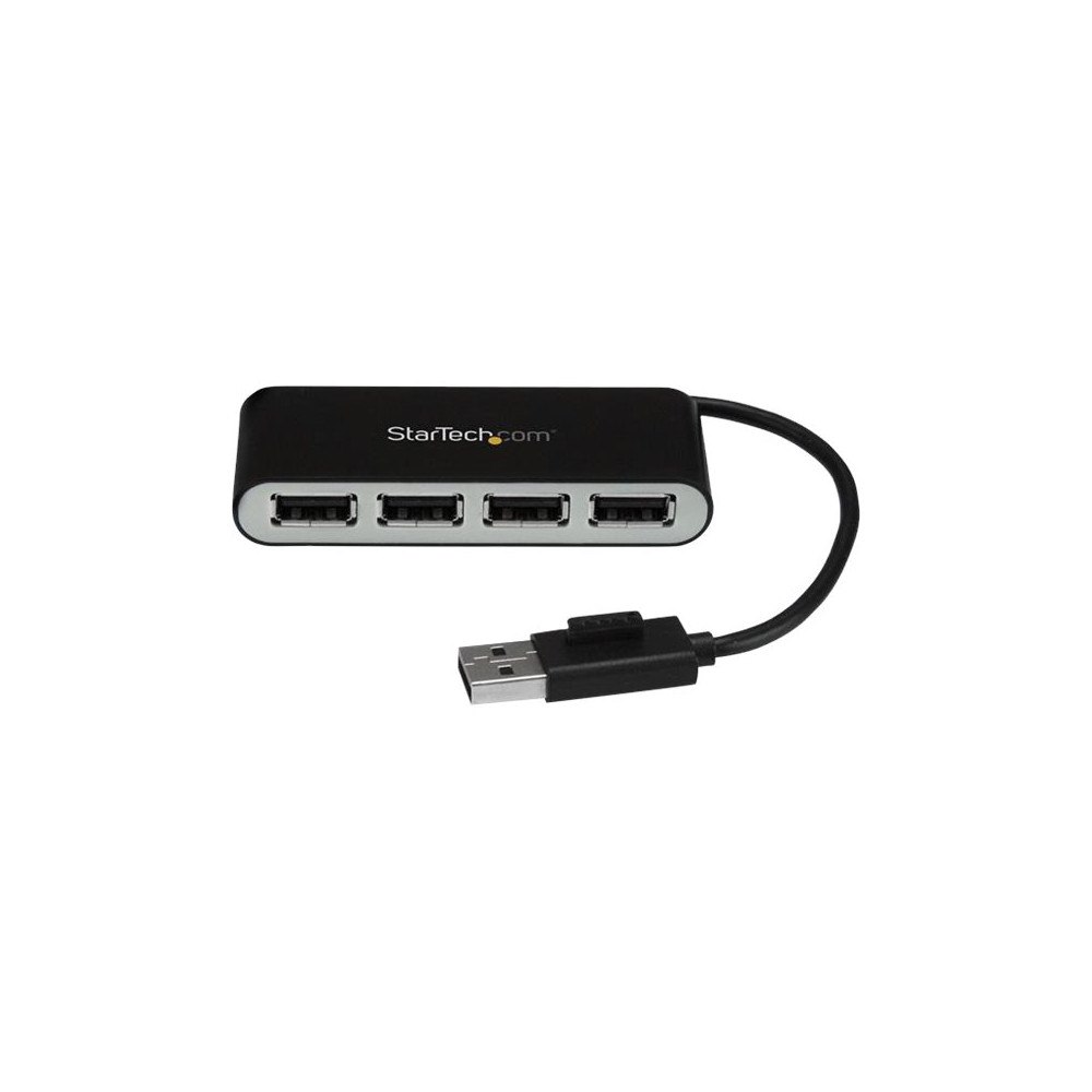 StarTech.com StarTech.com Bärbar USB 2.0-hubb med 4 portar och inbyggd kabel - hubb - 4 portar
