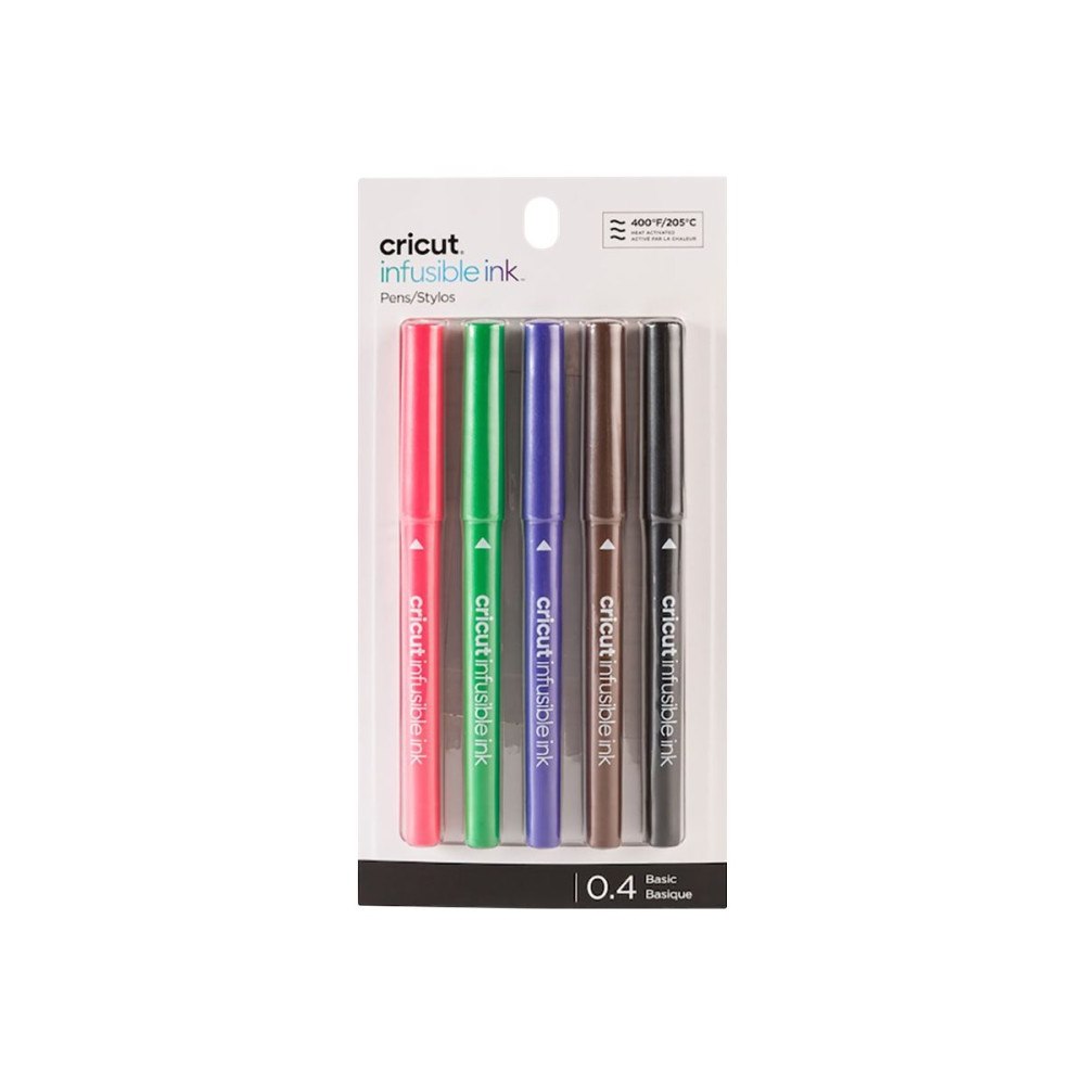 Cricut Cricut Infusible Ink - fiberspetspenna - svart, purpurrött, ultraviolett, ljusgrön, tawny (paket om 5)