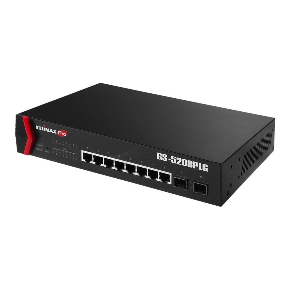 Edimax Technology Edimax Pro GS-5208PLG V2 - switch - 8 portar - smart - rackmonterbar