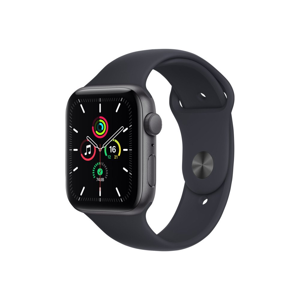 Apple Apple Watch SE (GPS) - rymdgrå aluminium - smart klocka med sportband - midnatt - 32 GB