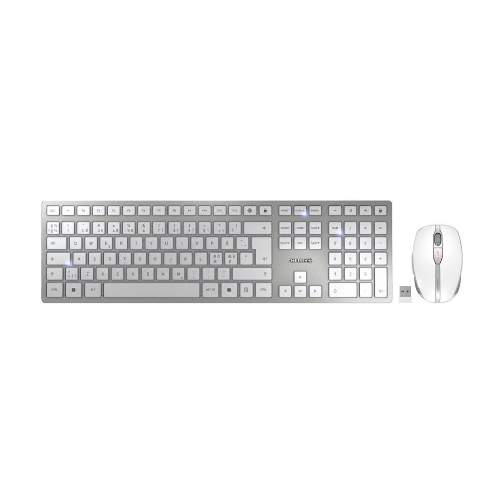 CHERRY CHERRY DW 9100 SLIM - sats med tangentbord och mus - hela norden - vit/silver Inmatningsenhet