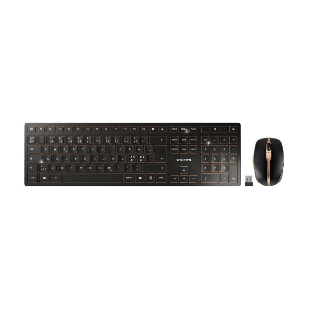 CHERRY CHERRY DW 9100 SLIM - sats med tangentbord och mus - hela norden - svart/brons Inmatningsenhet