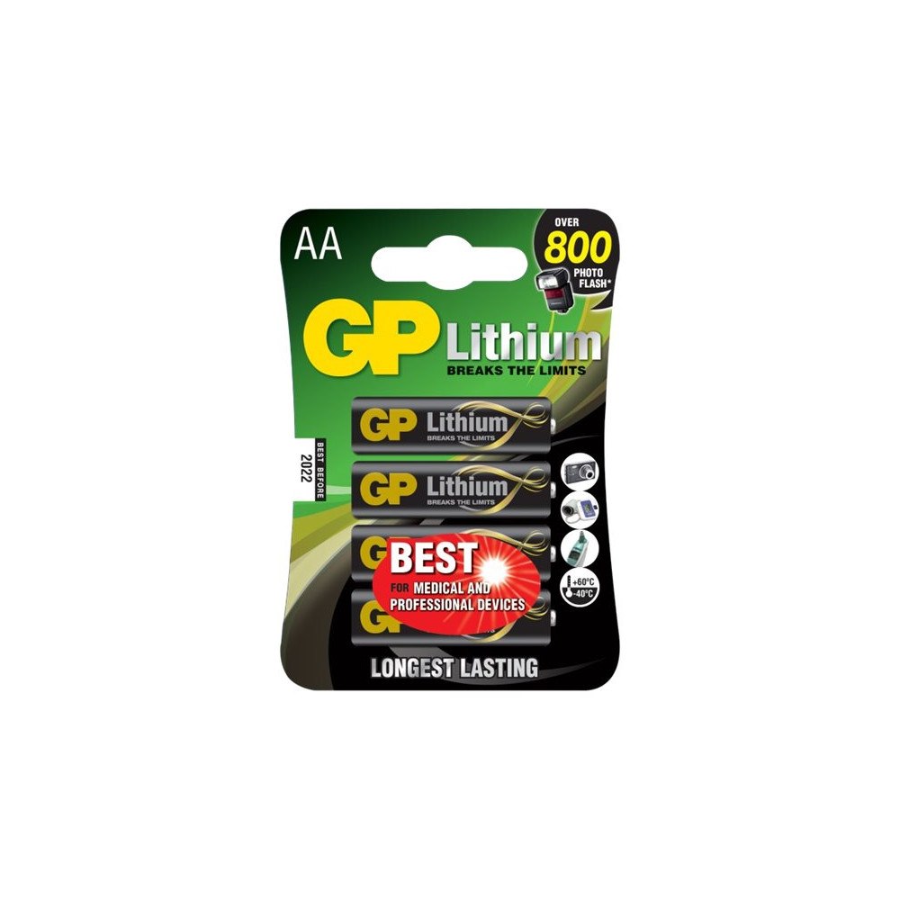 Gold Peak GP batteri - 4 x AA-typ - Li