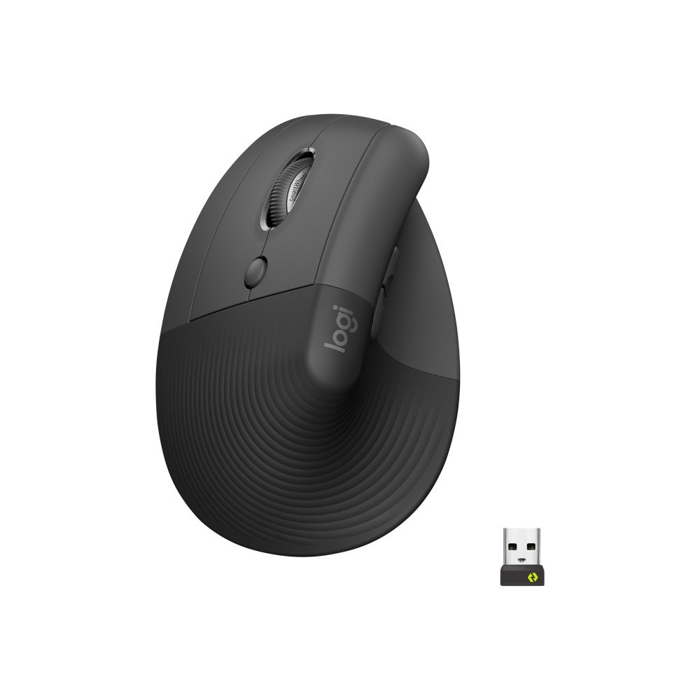 Logitech Logitech Lift for Business - vertikal mus - Bluetooth, 2.4 GHz - grafit