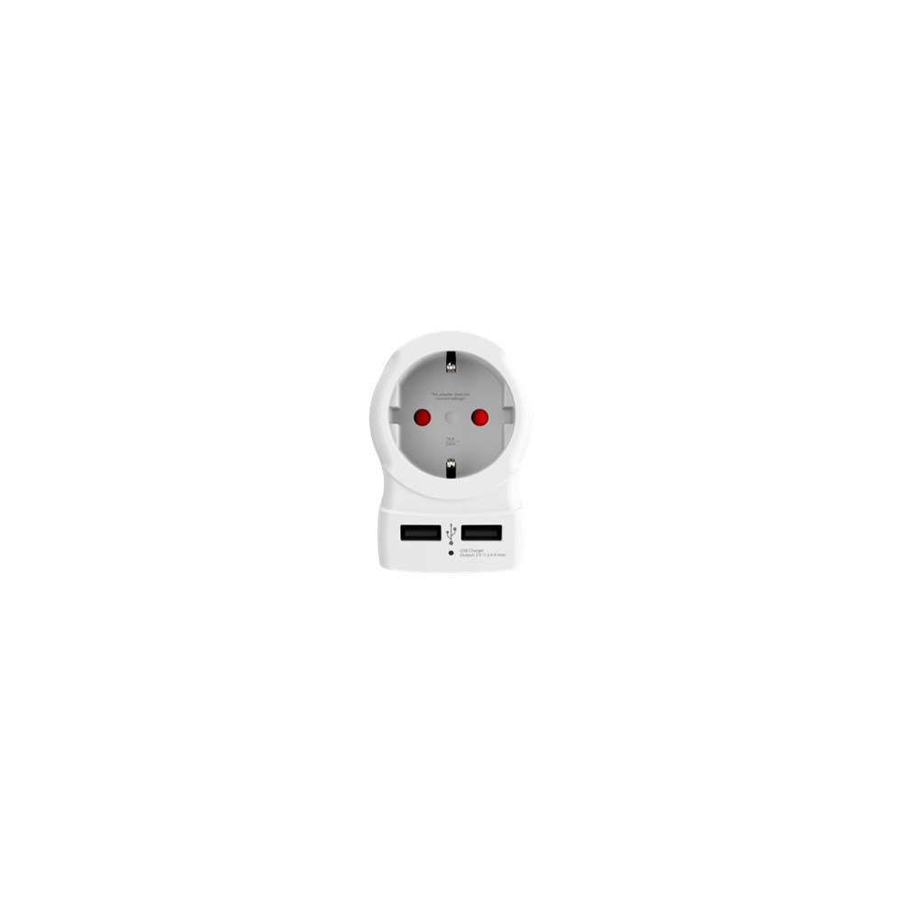 SKROSS SKROSS Country Travel Adapter strömadapter - 2 x USB, USA 2-strömpålar