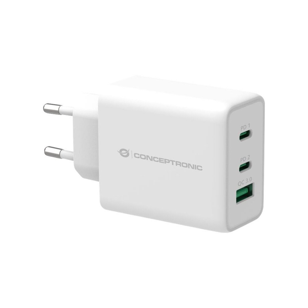 Conceptronic Conceptronic ALTHEA12W 3-Port 65W GaN USB PD Charger strömadapter - USB, 2 x USB-C - 65 Watt