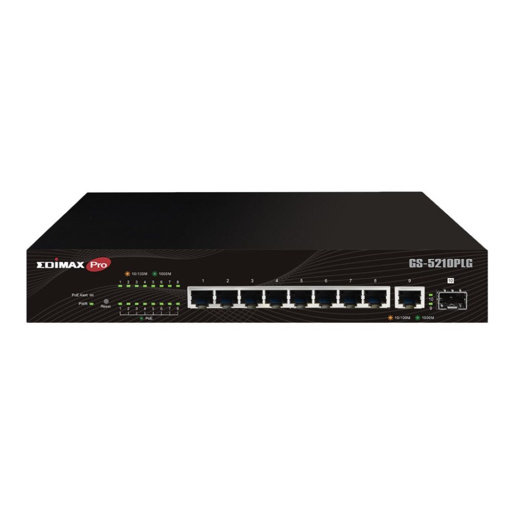 Edimax Technology Edimax Pro GS-5210PLG - switch - 10 portar - smart - rackmonterbar