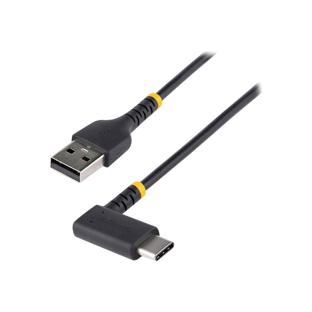 StarTech.com StarTech.com 3ft (1m) USB A to C Charging Cable Right Angle, Heavy Duty Fast Charge USB-C Cable, USB 2.0 A to Type-C, Du...