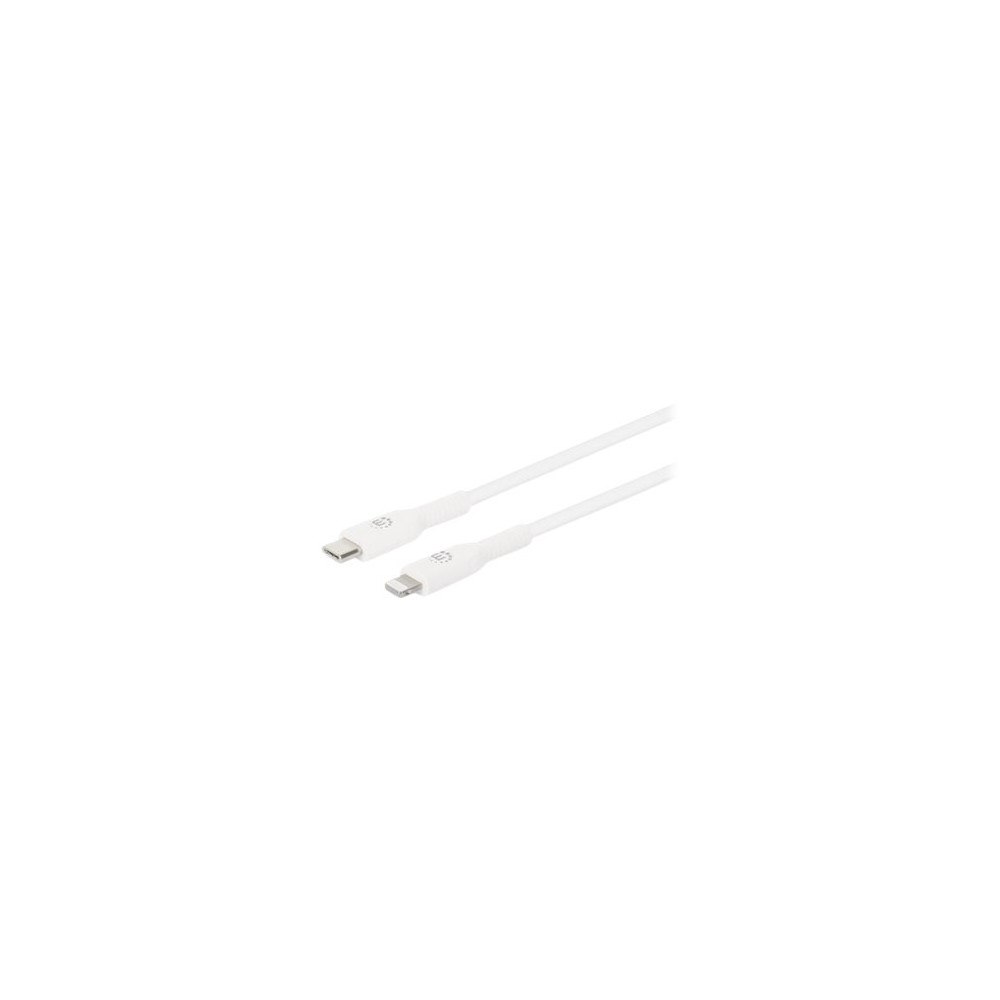 Manhattan Manhattan USB-C to Lightning Cable, Charge & Sync, 2m, White, For Apple iPhone/iPad/iPod, Male to Male, MFi Certified (A...