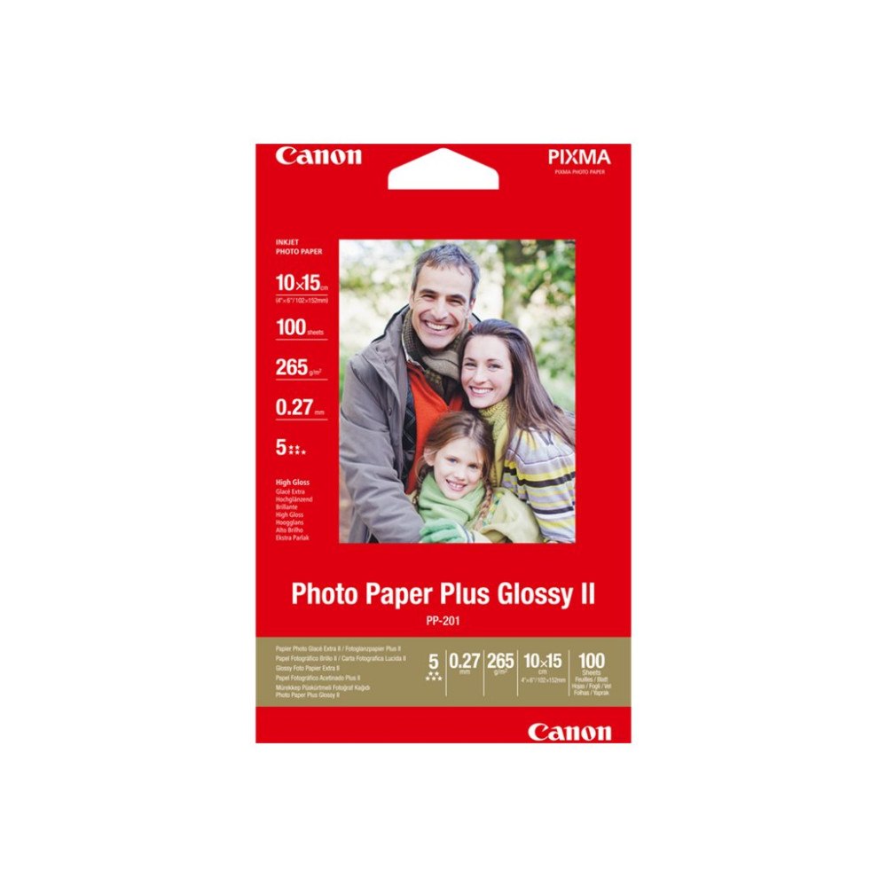 CANON Canon Photo Paper Plus Glossy II PP-201 - fotopapper - högblank - 100 ark - 102 x 152 mm - 265 g/m²