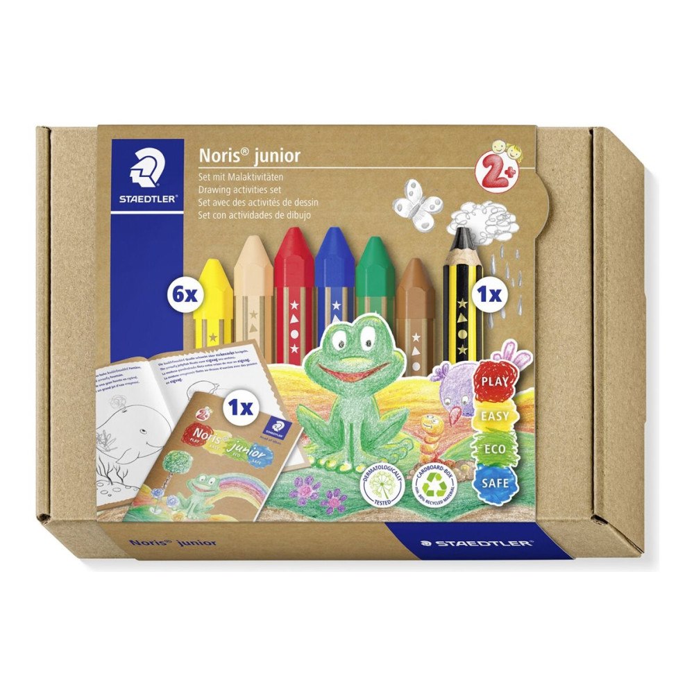 STAEDTLER STAEDTLER Noris junior - krit- och blyertspennuppsättning - 7 delar