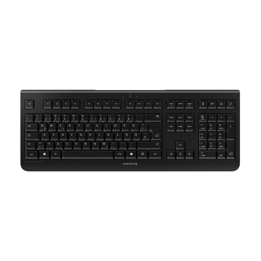 CHERRY CHERRY KW 3000 - tangentbord - tyst, fullstorlek - QWERTZ - tysk - svart Inmatningsenhet
