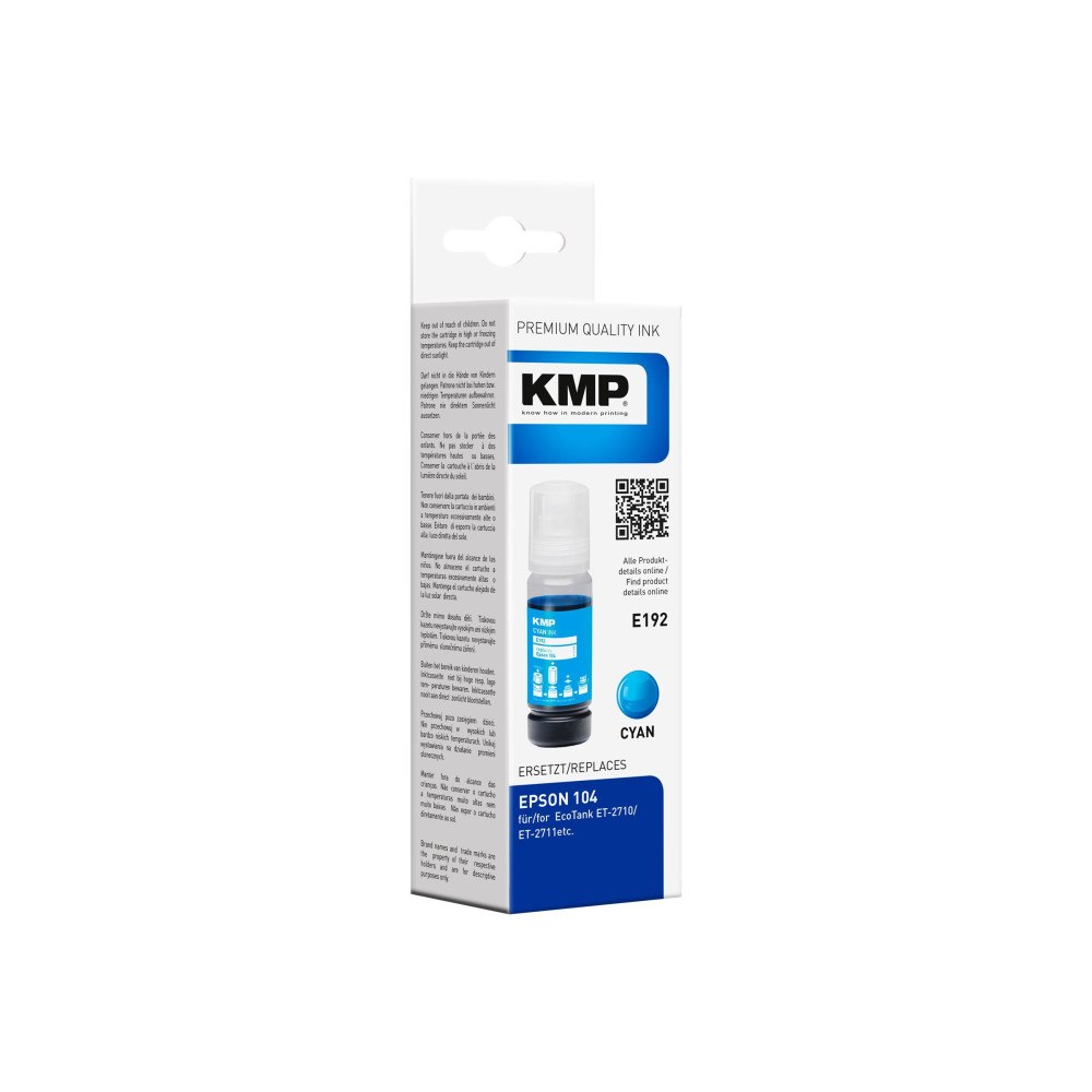 KMP KMP E192 - cyan - kompatibel - påfyllnadsbläck (alternativ för: Epson 104)
