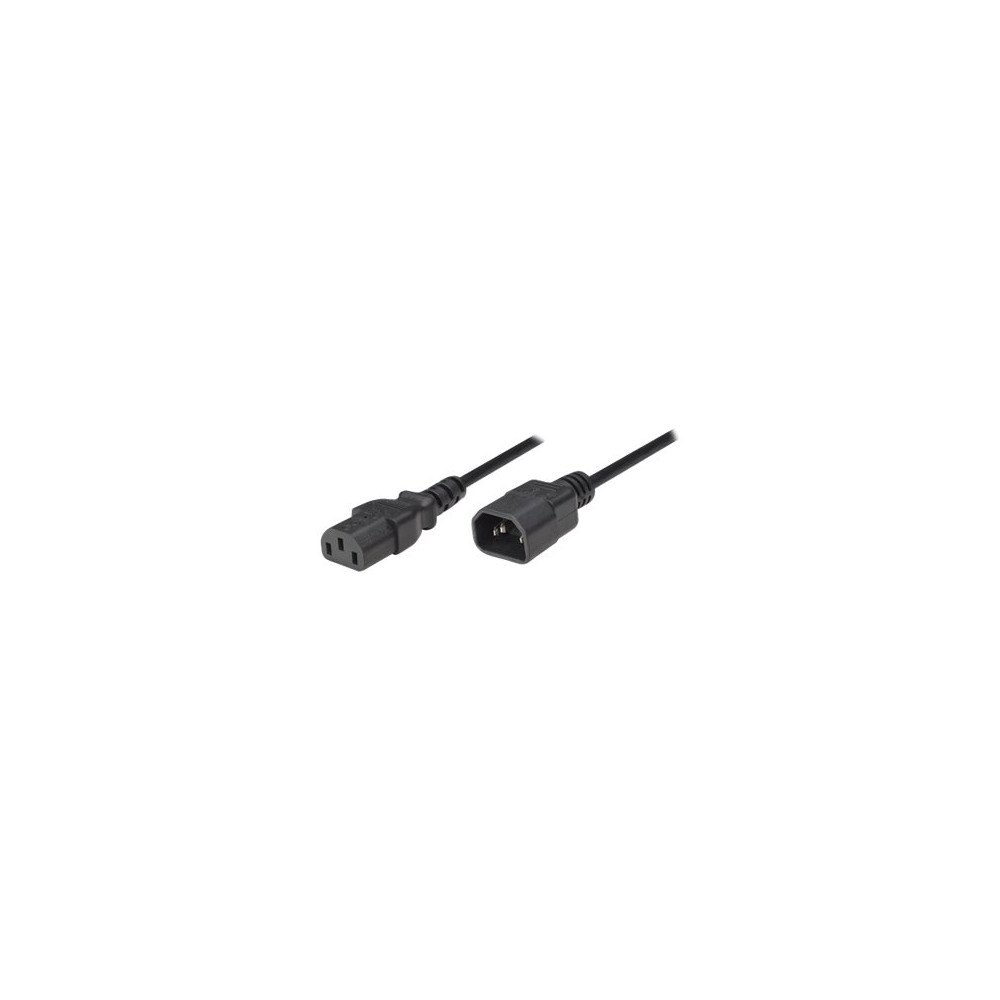 Manhattan Manhattan Power Cord/Cable, C14 Male to C13 Female (kettle lead), Monitor to CPU, 1.8m, 10A, Black, Lifetime Warranty, P...
